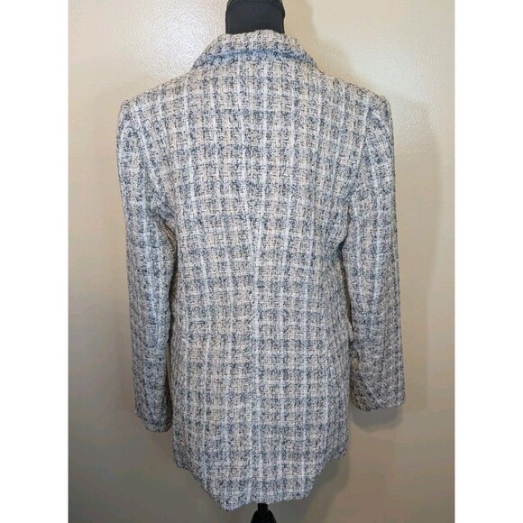 Rachel Zoe Blazer Jacket Tweed One Button Lined Preppy Pockets US size 6 - Picture 2 of 13